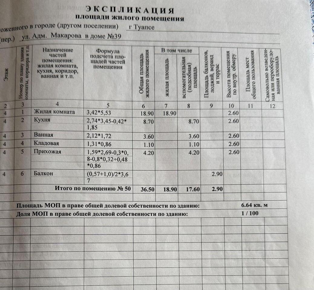 квартира р-н Туапсинский г Туапсе Туапсинское городское поселение, улица Адмирала Макарова, 39 фото 19