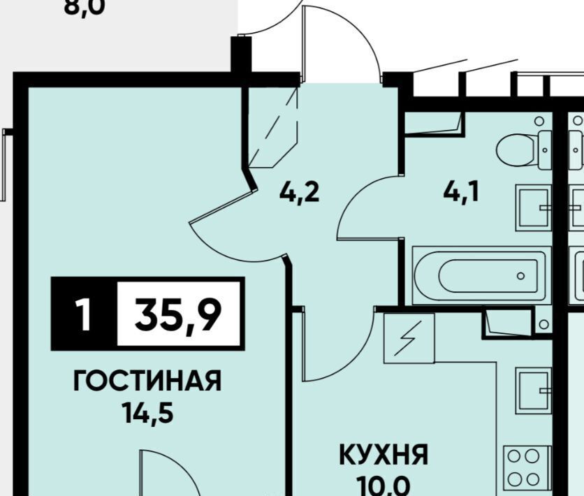 квартира г Ставрополь р-н Промышленный ул Тухачевского 33к/1 фото 22