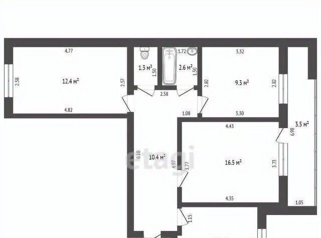 квартира г Стерлитамак Солнечный ул Юрматинская 3 фото 2