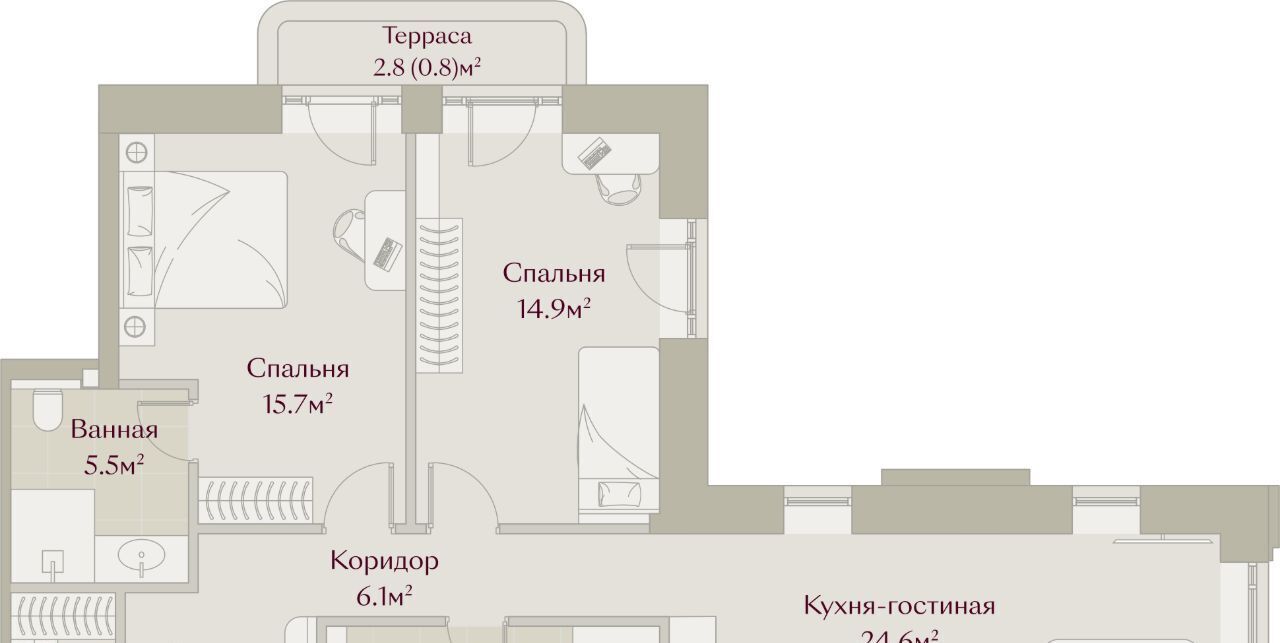 квартира г Казань метро Площадь Тукая пер Щербаковский 5 фото 2