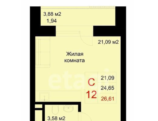 квартира г Казань ул Рауиса Гареева 78б Проспект Победы фото 2