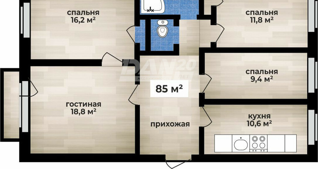 квартира г Челябинск р-н Советский ул Цвиллинга 35 фото 20