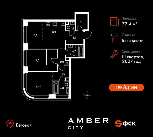 метро Беговая САО Хорошевский ЖК AMBER CITY фото