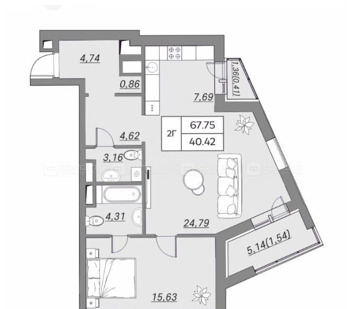 квартира г Казань р-н Вахитовский Суконная слобода ул Хади Атласи 26 фото 9