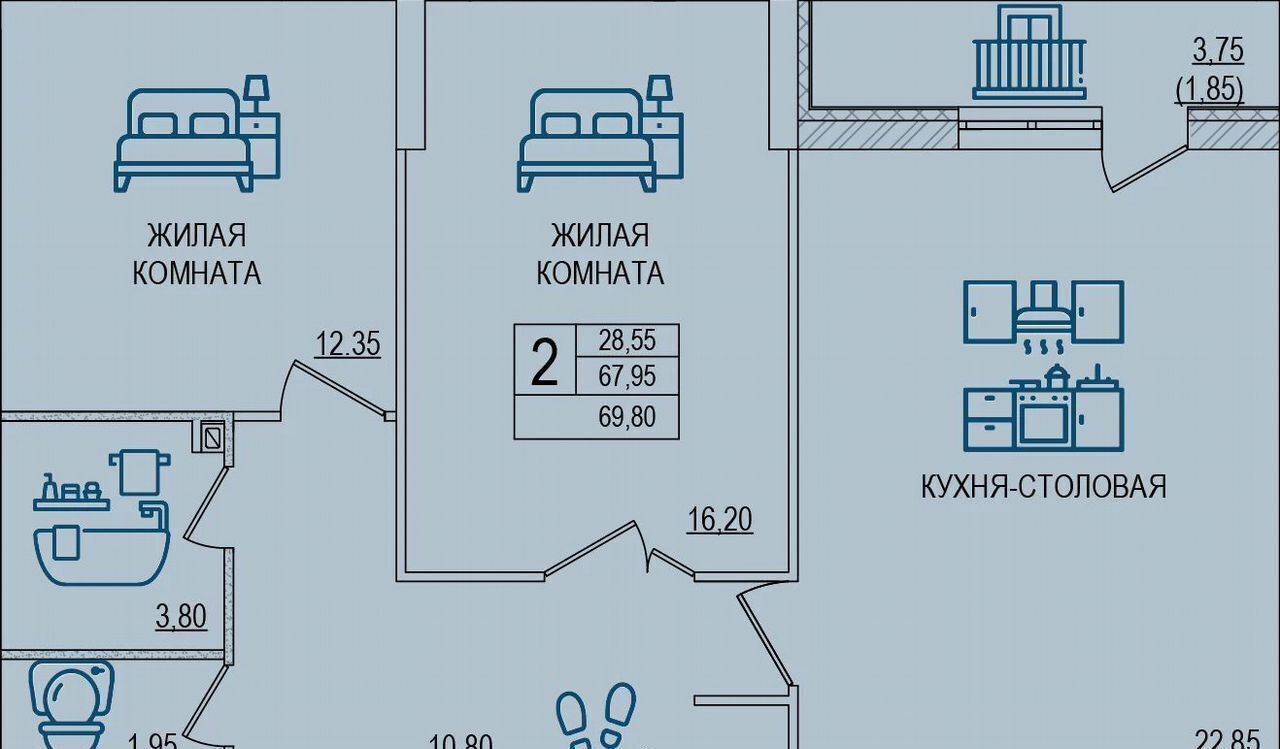 квартира г Волжский ул 40 лет Победы 1 этап фото 2