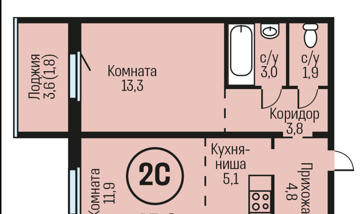 квартира г Барнаул рп Южный тракт Южный 15/9 фото 1