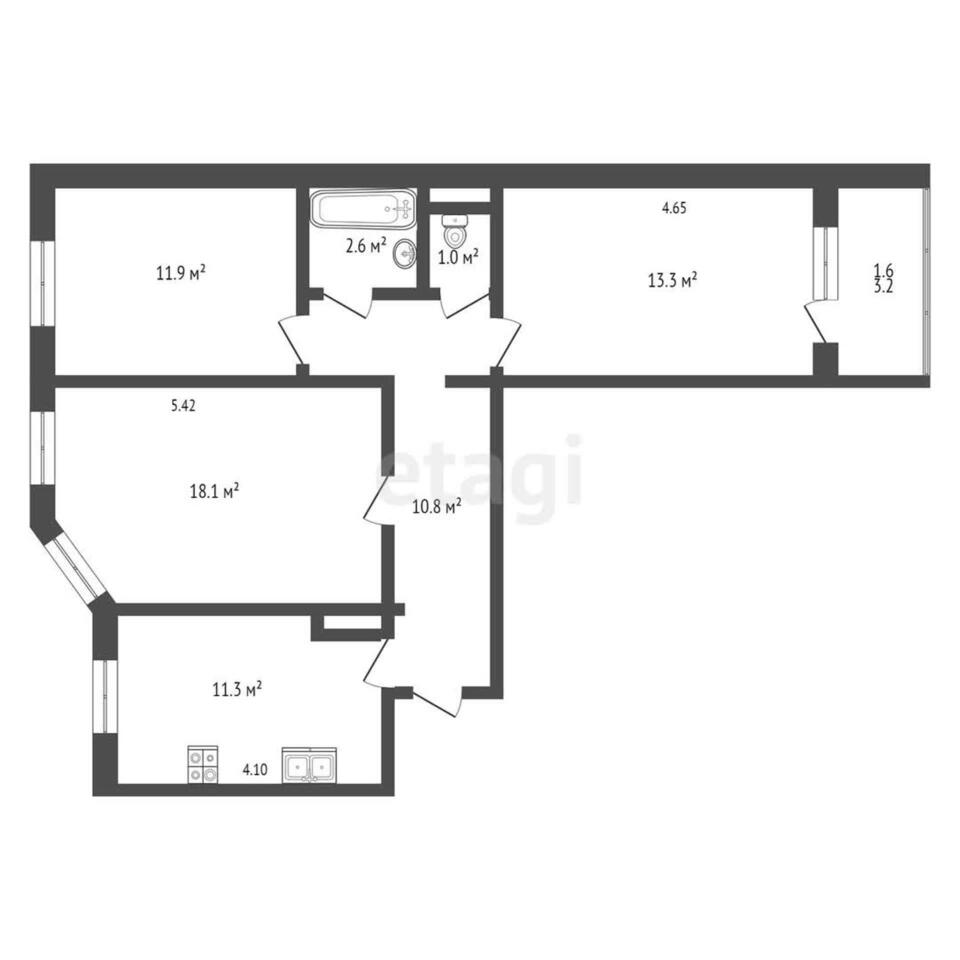 квартира г Надым ул Зверева 52 фото 1