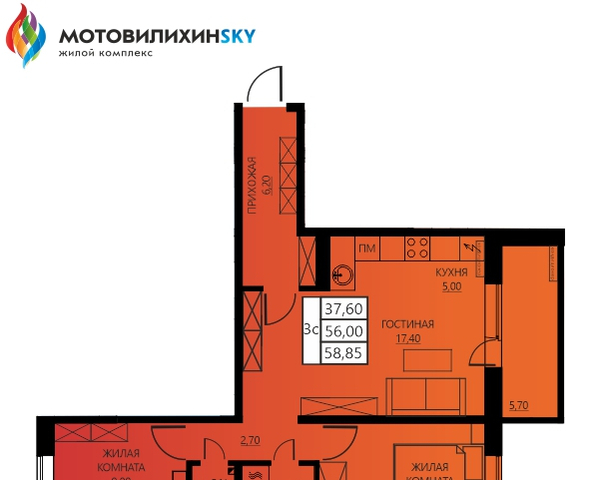 р-н Мотовилихинский Вышка 2 ул Гашкова 56/1 ЖК «МотовилихинSky» фото