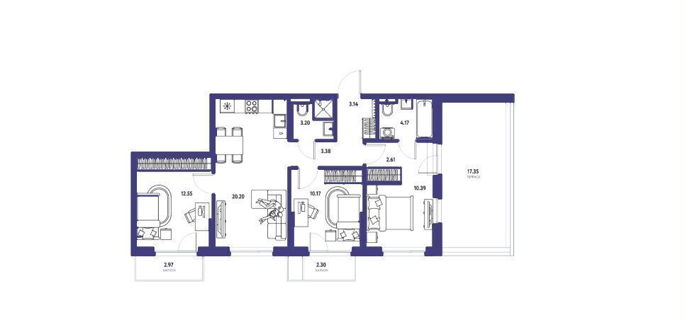 квартира г Тюмень р-н Калининский ул Краснооктябрьская 10 корп. 3 фото 10