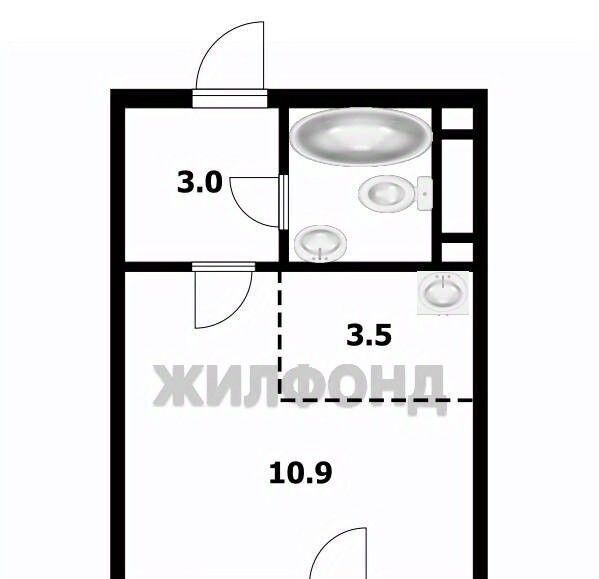 квартира г Новосибирск Речной вокзал ул Одоевского 1/8 фото 11