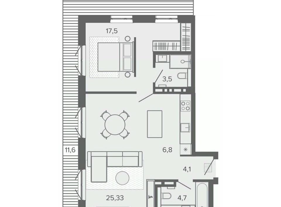 квартира г Барнаул р-н Центральный тракт Змеиногорский 35б фото 1