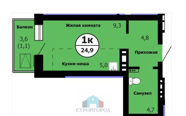 квартира г Красноярск р-н Октябрьский ЖК «Серебряный» ул. Вильского/Лесопарковая, стр. 3 фото 2
