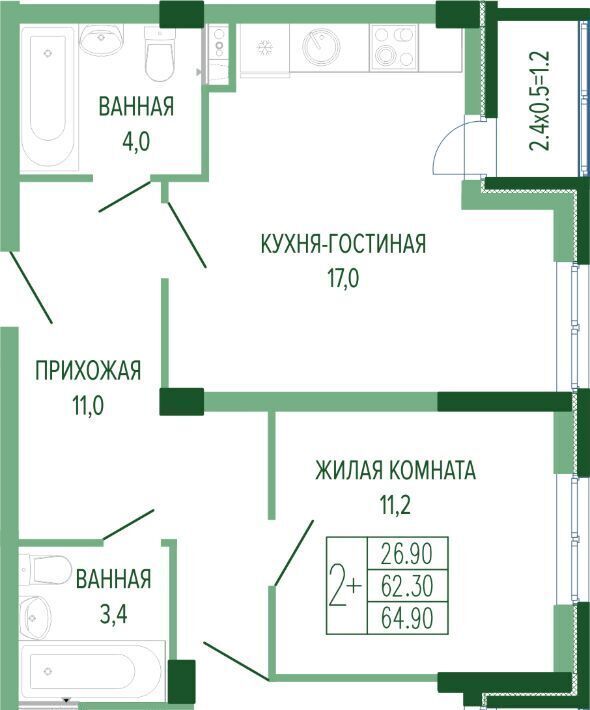 квартира г Краснодар р-н Прикубанский ул Круговая 4/1 фото 1