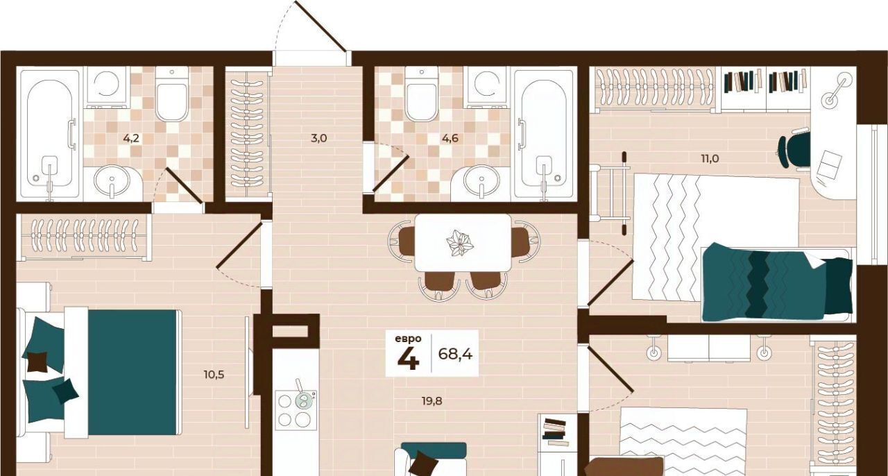 квартира г Тула р-н Центральный ул Академика Насоновой 3 фото 1