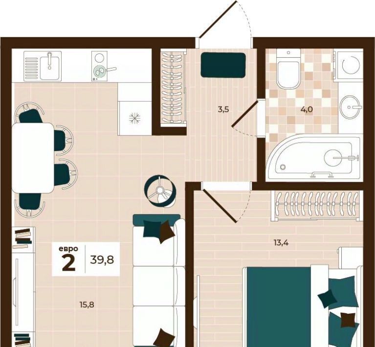 квартира г Тула р-н Центральный ул Академика Насоновой 3 фото 1