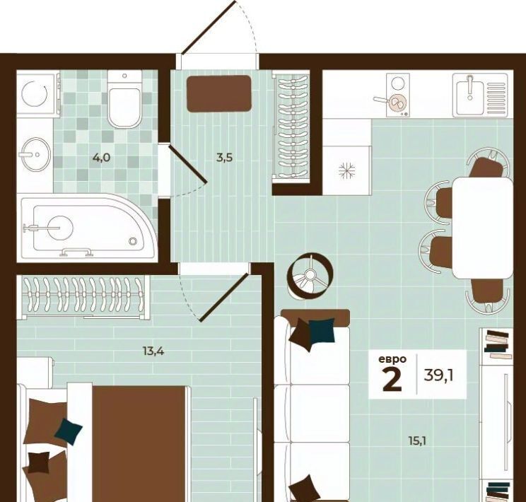 квартира г Тула р-н Центральный ул Академика Насоновой 3 фото 1