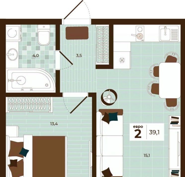квартира г Тула р-н Центральный ул Академика Насоновой 3 фото 1