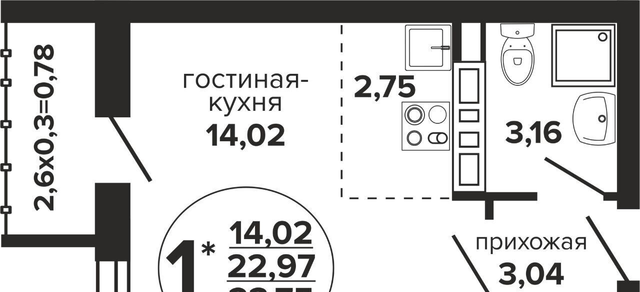квартира г Краснодар р-н Прикубанский ул Российская 257/7 фото 1