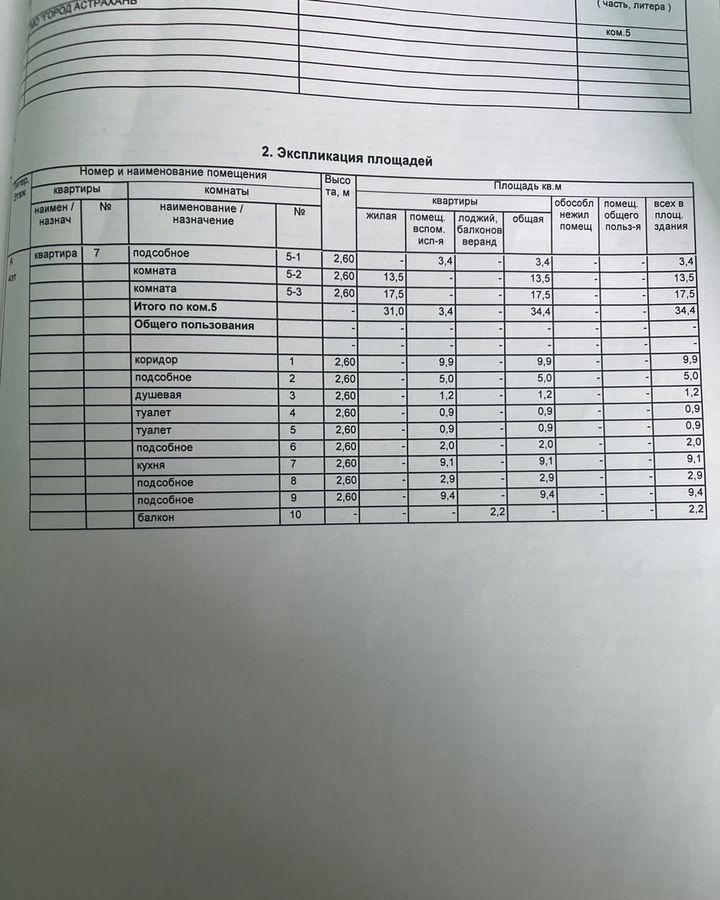 комната г Астрахань р-н Советский ул Адмирала Нахимова 48а фото 6