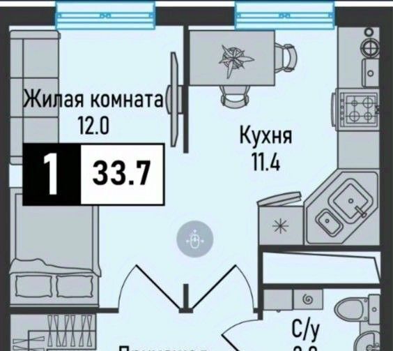 квартира г Железноводск п Иноземцево ул. Рядового Панченко, 20 фото 1
