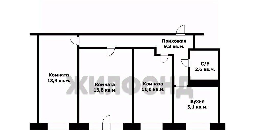 квартира г Барнаул р-н Октябрьский ул Чеглецова 23 фото 24
