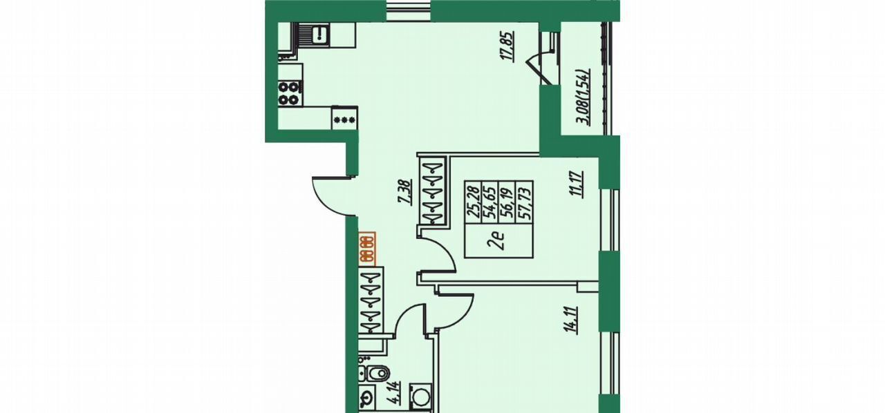 квартира г Владимир п Заклязьменский р-н Октябрьский д. 4, корп. 2 фото 2