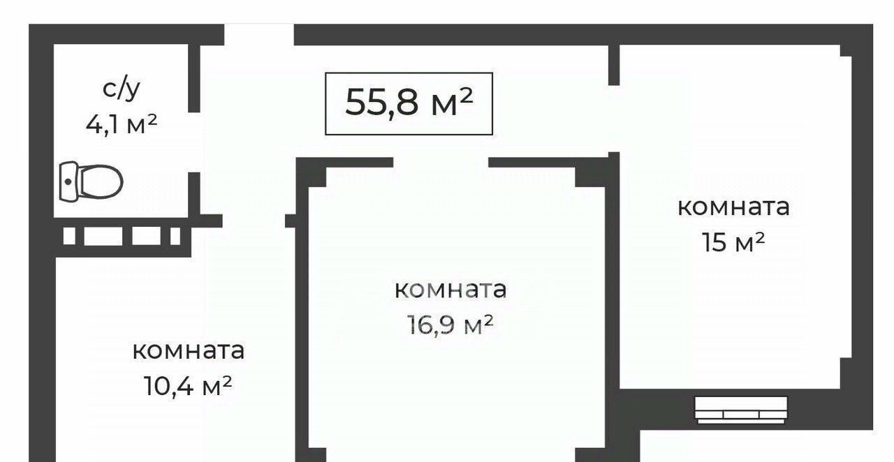 квартира г Челябинск р-н Курчатовский ул 40-летия Победы 3 фото 2