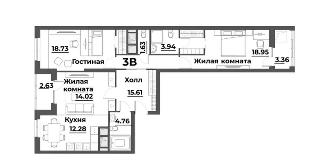 квартира г Пенза р-н Октябрьский ул Лозицкой 1а ЖК Grand Park Октябрьский район фото 19