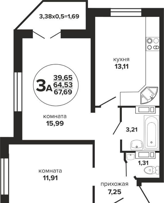 квартира г Краснодар р-н Прикубанский ул Российская 257/7 ЖК «Гулливер» фото 1