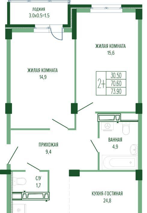 квартира г Краснодар р-н Прикубанский Фестивальный фото 1