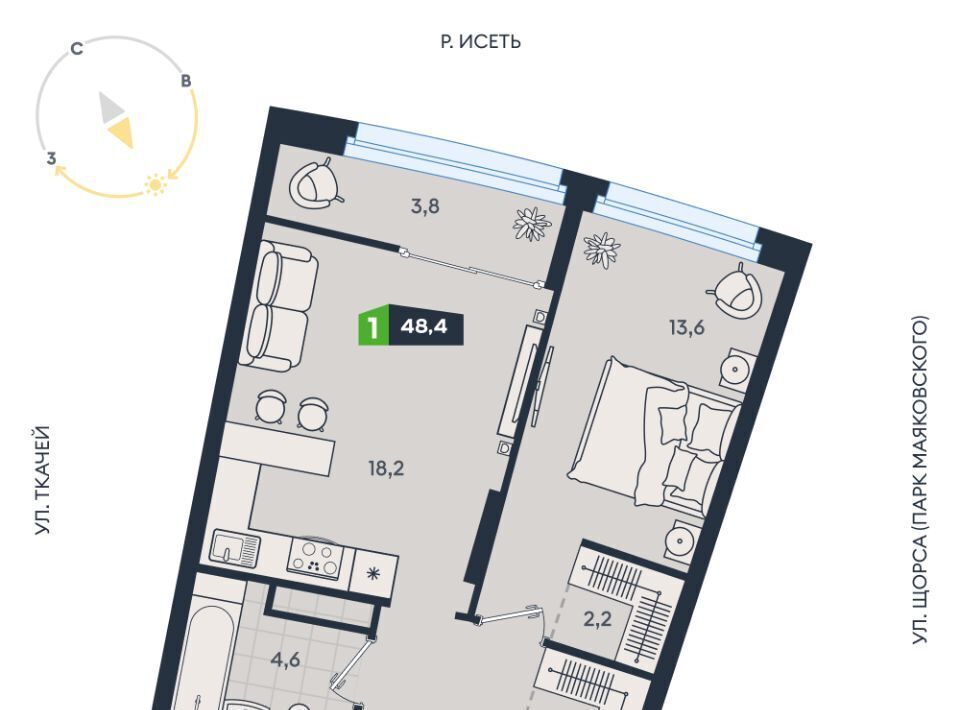 квартира г Екатеринбург Чкаловская ул Машинная 1в/3 фото 1