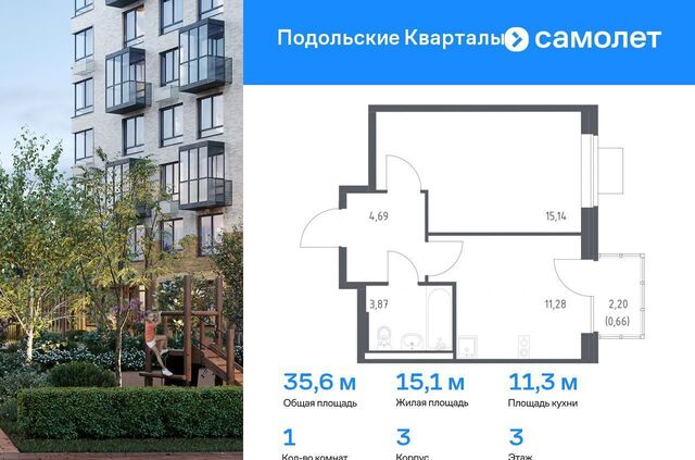 п Рязановское ЖК «Подольские кварталы» Новомосковский административный округ, к 3 фото