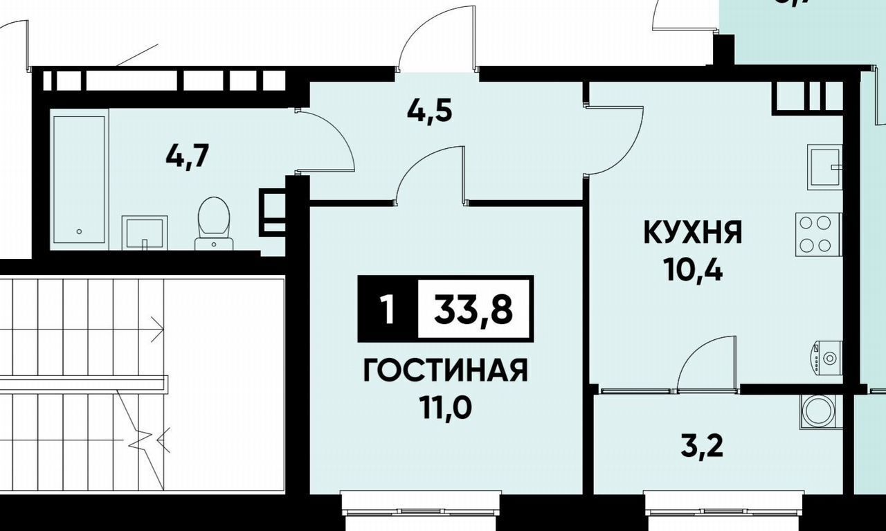 квартира г Ставрополь р-н Промышленный ул Андрея Голуба 16к/1 концептуальный район «Кварталы 17/77» фото 2
