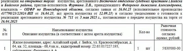 квартира г Бийск ул Краснооктябрьская 64 фото 1