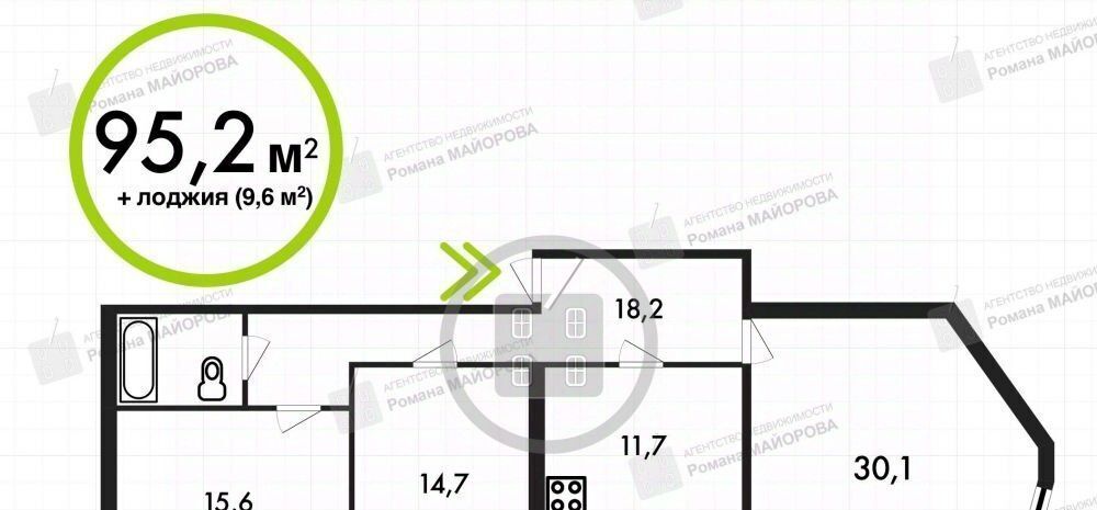 квартира г Калуга р-н Ленинский ул Фридриха Энгельса 147 фото 14