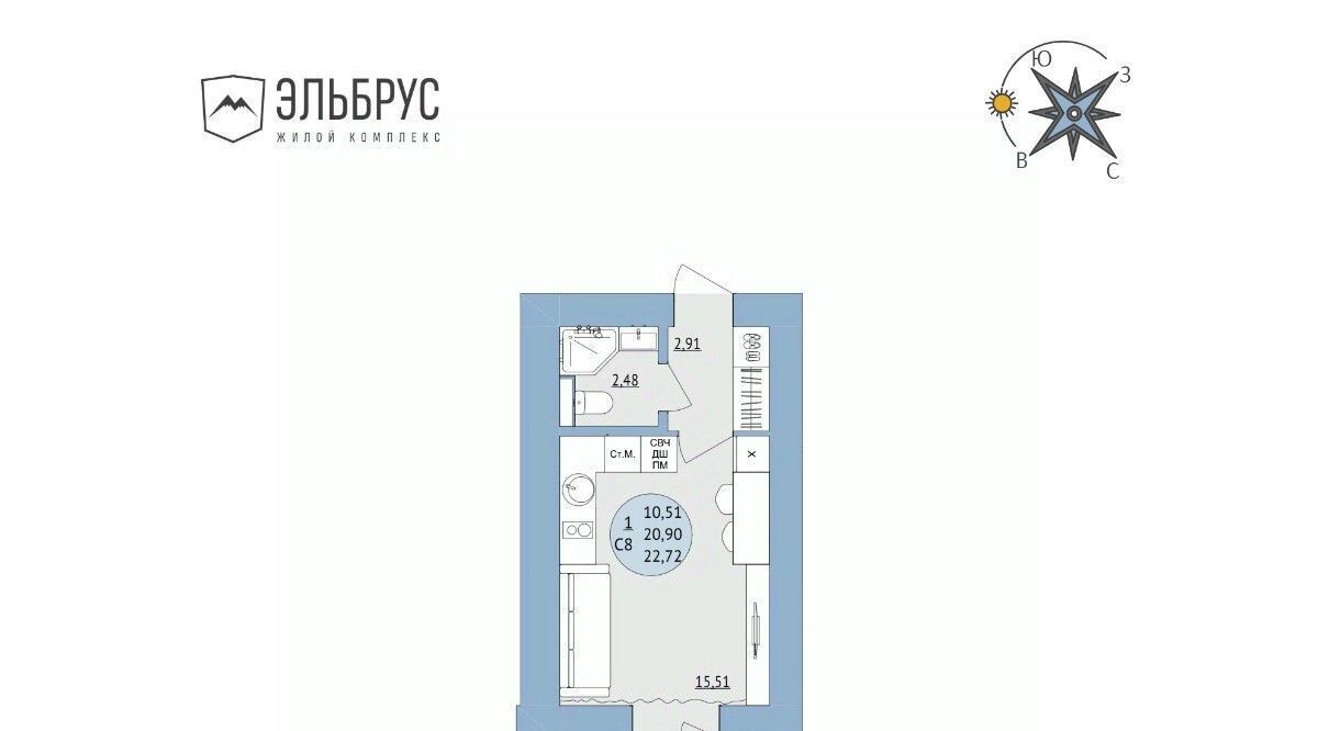 квартира г Уфа р-н Кировский ул Кавказская 24 фото 1
