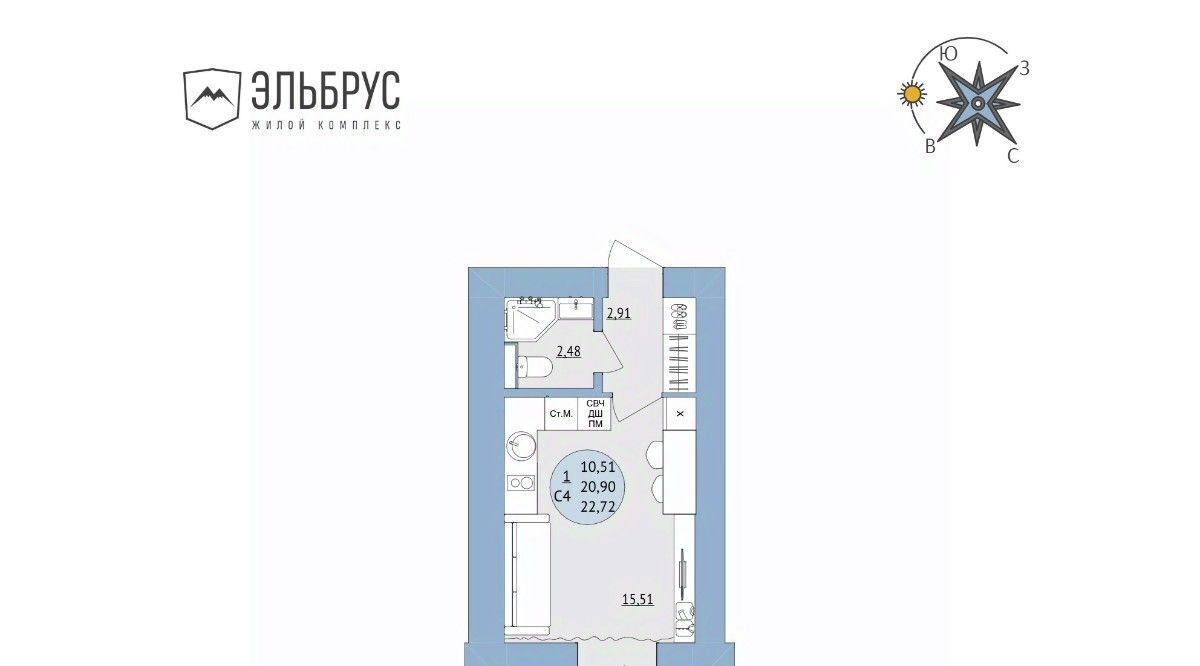 квартира г Уфа р-н Кировский ул Кавказская 24 фото 1