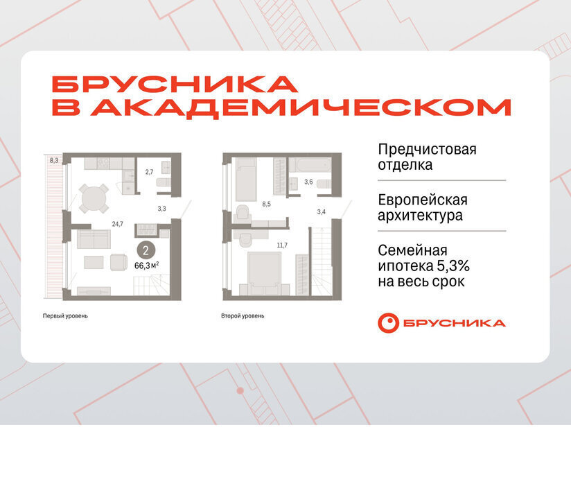 квартира г Екатеринбург Чкаловская Академический ЖК Брусника в Академическом 19-й квартал фото 1