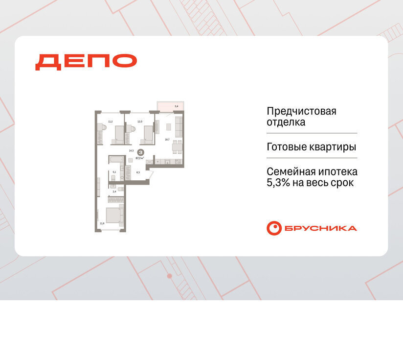 квартира г Екатеринбург р-н Железнодорожный Старая Сортировка Уралмаш ЖК Квартал Депо жилой район Сортировочный фото 1