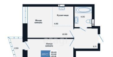 квартира г Новосибирск р-н Ленинский ул Титова 1 ЖК «‎Салют» Площадь Маркса фото 1