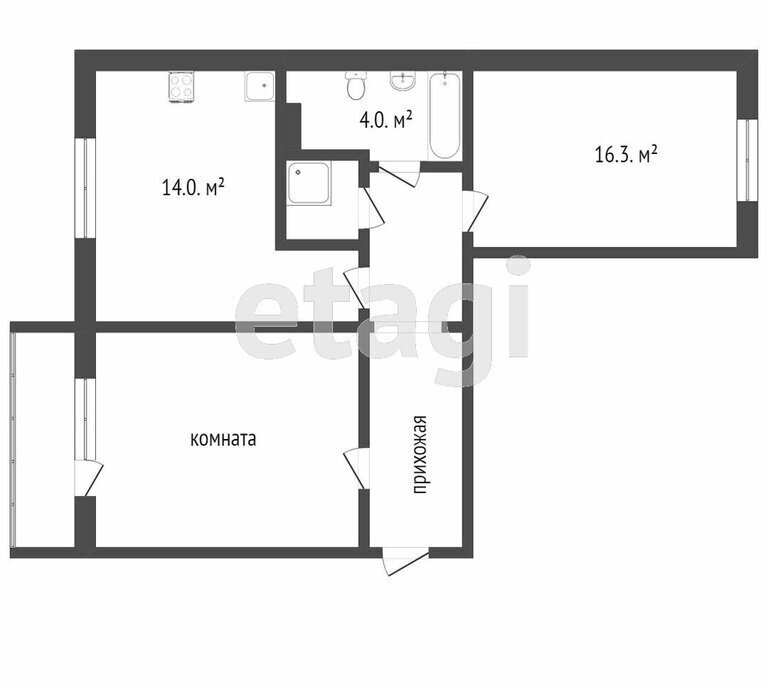квартира г Челябинск р-н Курчатовский ул Звенигородская 44 фото 1