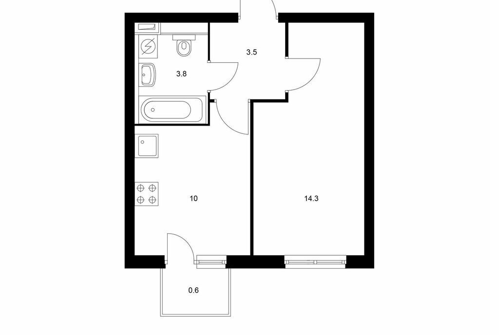 квартира г Котельники р-н мкр Парковый Котельники, 2к 1 фото 1