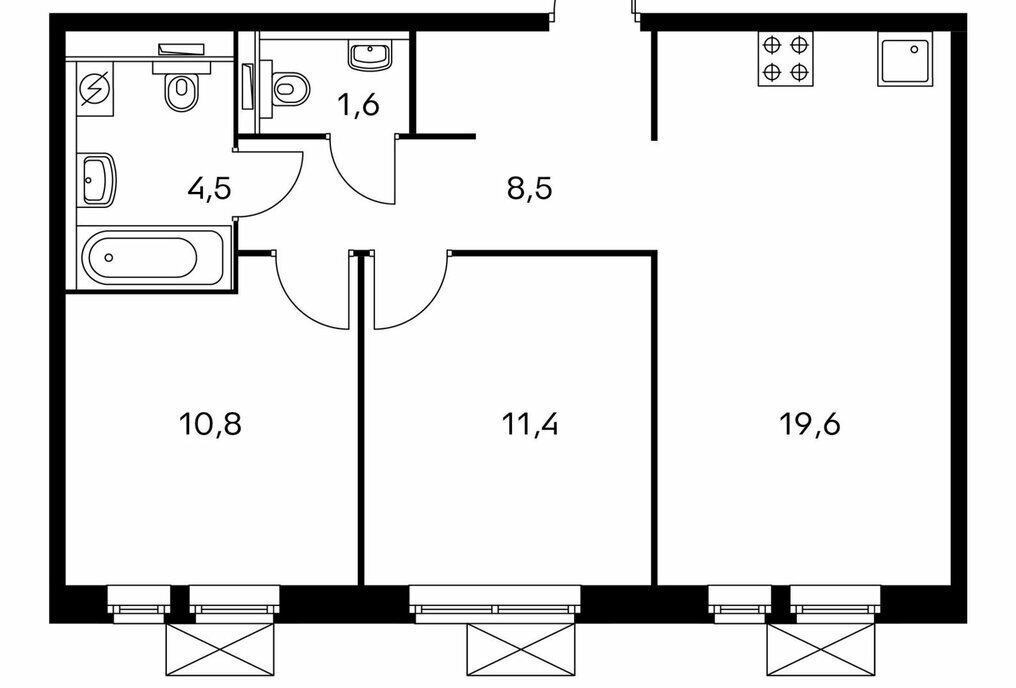 квартира г Котельники р-н мкр Парковый Котельники, 2к 1 фото 1