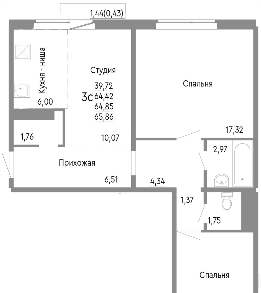 квартира г Челябинск р-н Советский Нефтебазовая, 1/1-1/2 фото 1