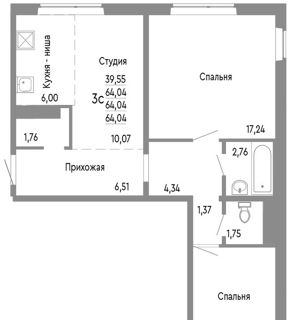 квартира г Челябинск р-н Советский Нефтебазовая, 1/1-1/2 фото 1