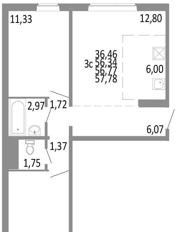 квартира г Челябинск р-н Советский Нефтебазовая, 1/1-1/2 фото 1