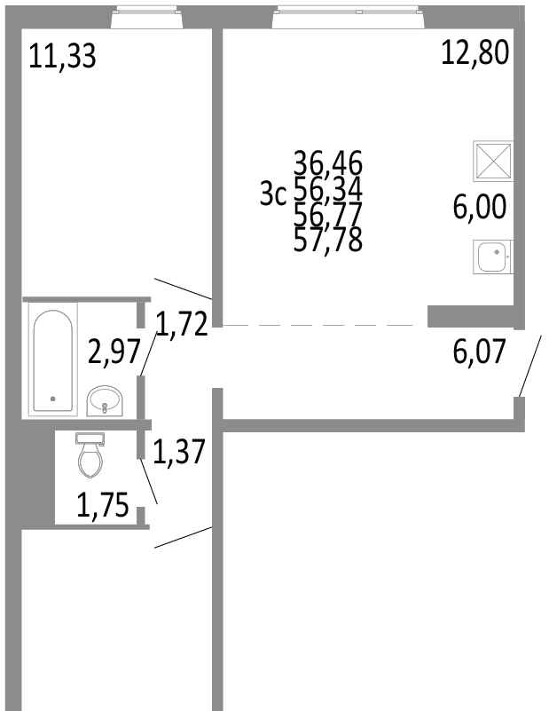 квартира г Челябинск р-н Советский Нефтебазовая, 1/1-1/2 фото 1