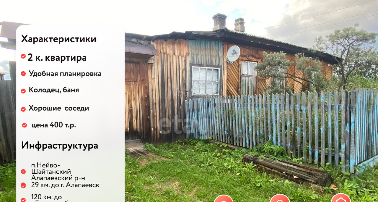 квартира г Алапаевск п Нейво-Шайтанский ул Пролетарская 71 фото 17