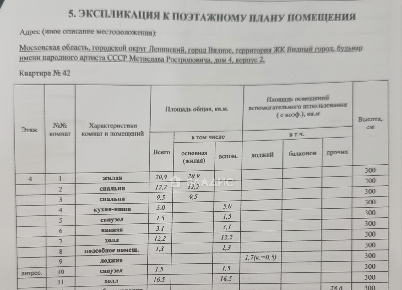 квартира г Видное Видный город, бульвар имени народного артиста СССР Мстислава Ростроповича, 4 к 2 фото 20