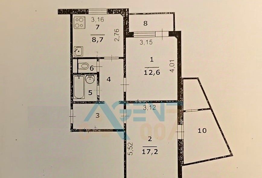 квартира г Белгород Западный ул Щорса 55а фото 19